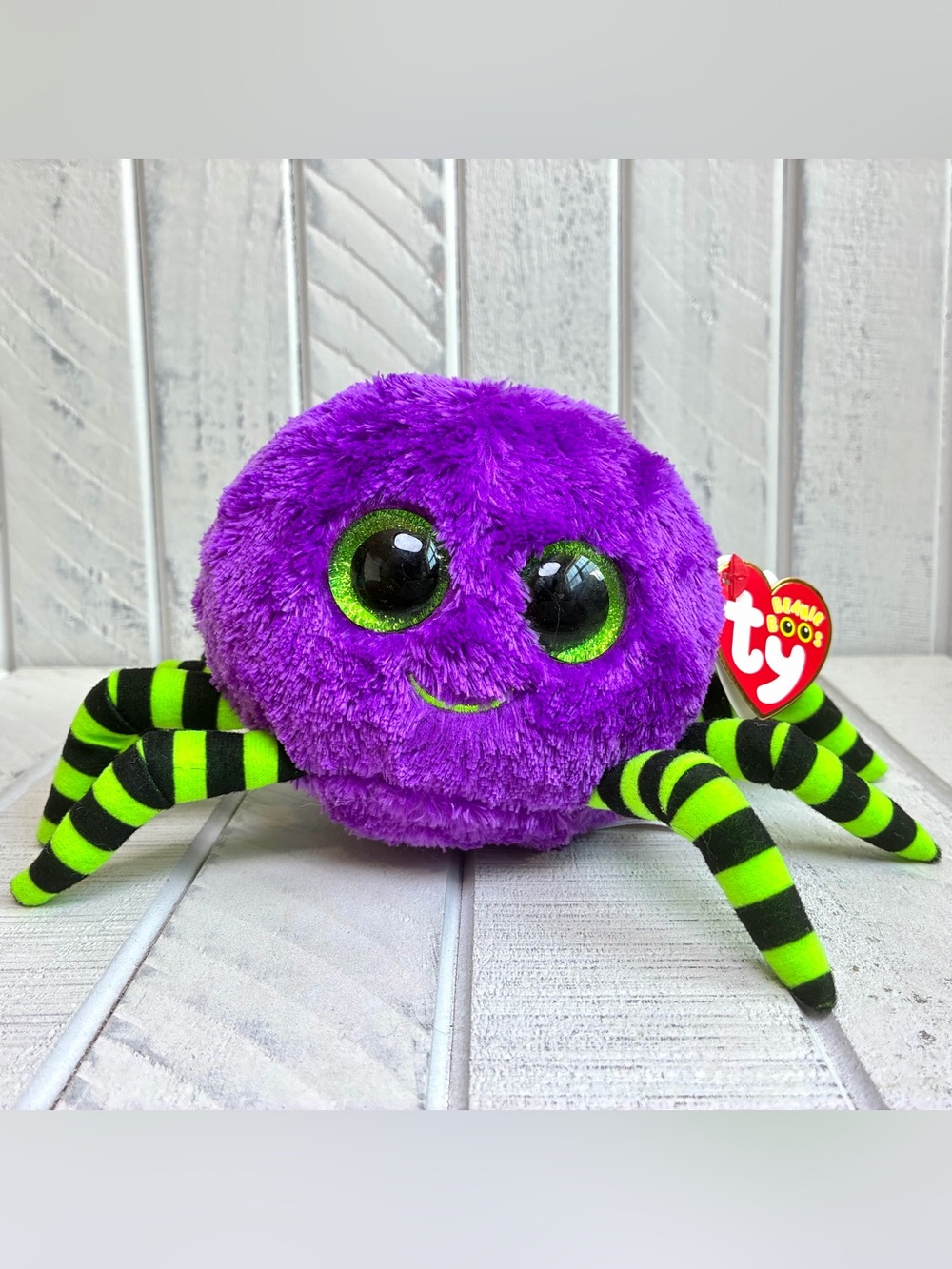 Ty Beanie Boos Crawly Spider Purple Plush Toy Halloween Inspired TY 2016